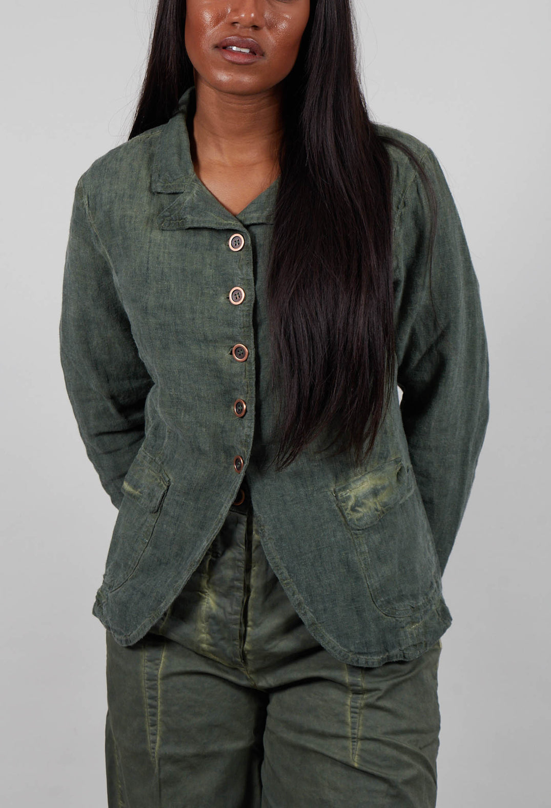 Linen Jacket in Park Cloud - 3531117