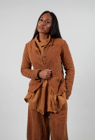 Linen Jacket in Bronze Cloud  - 3531117