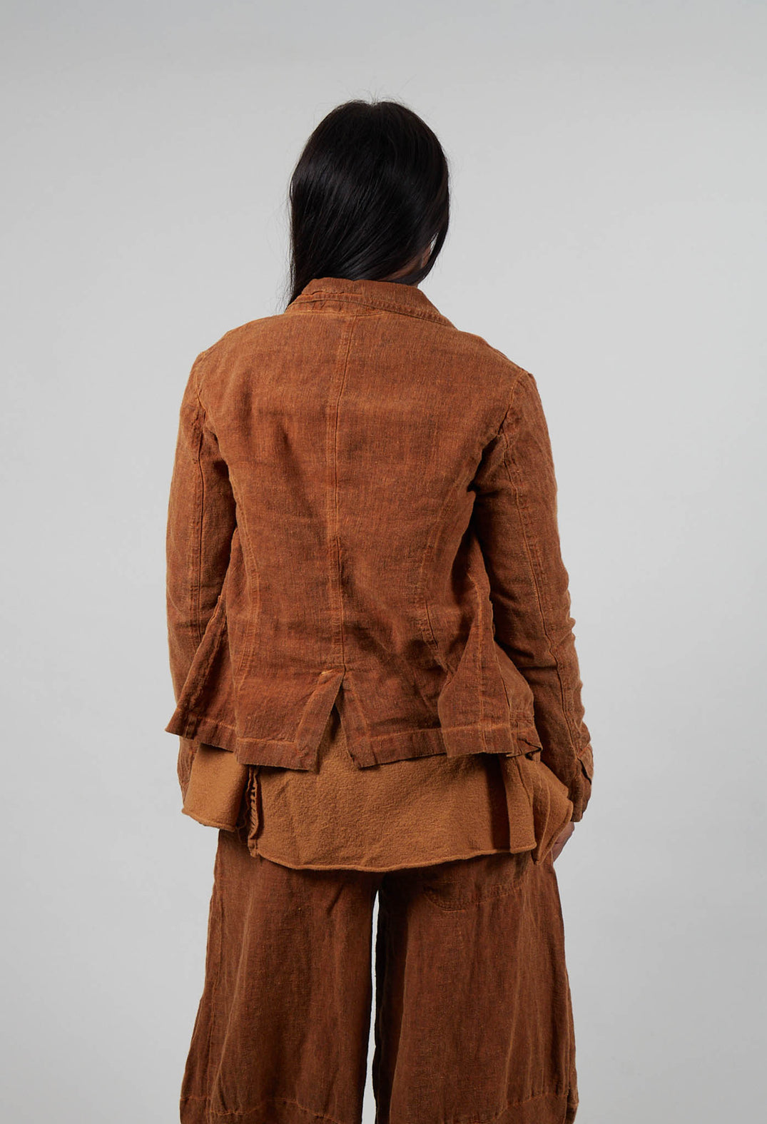 Linen Jacket in Bronze Cloud  - 3531117