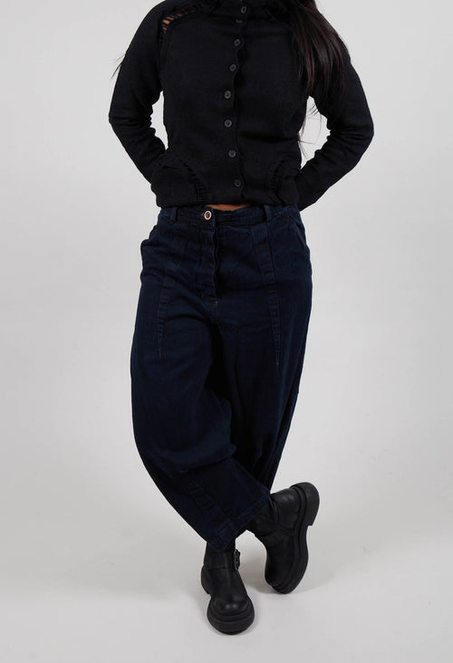 Barrel Leg Jeans in Black Cloud  - 3560101