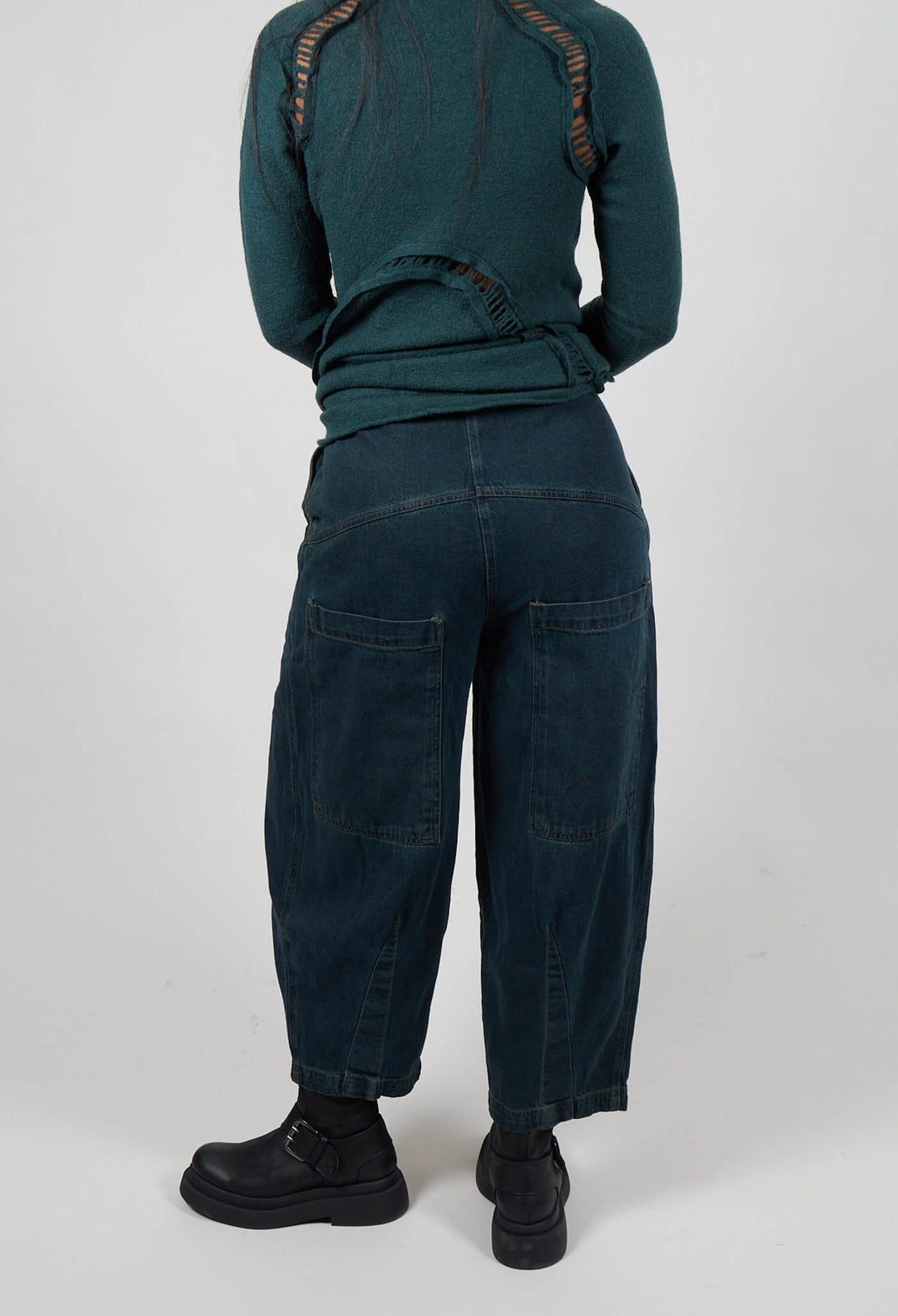 Barrel Leg Jeans in Forest Cloud  - 3560101