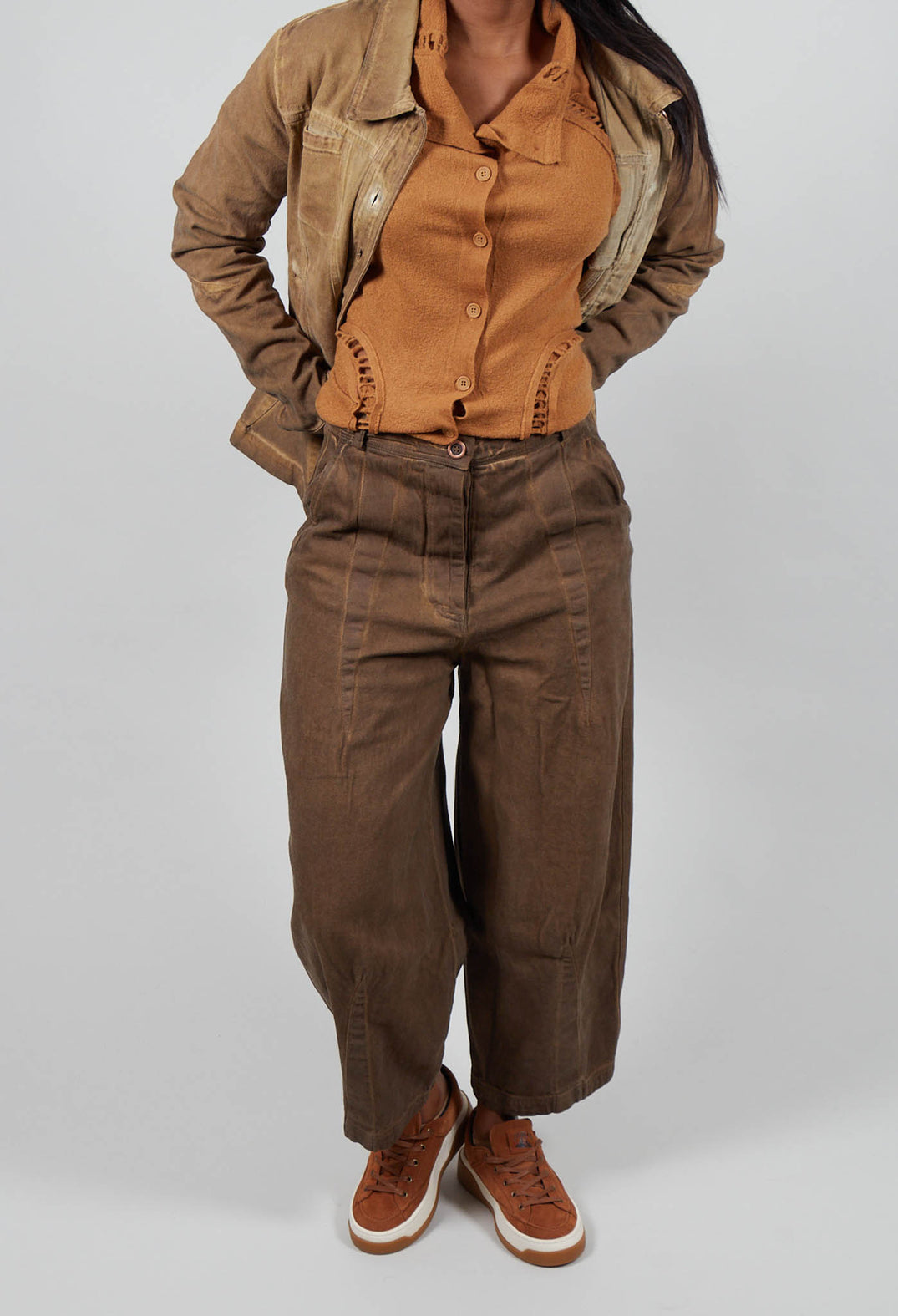 Barrel Leg Jeans in Bronze Cloud  - 3560101