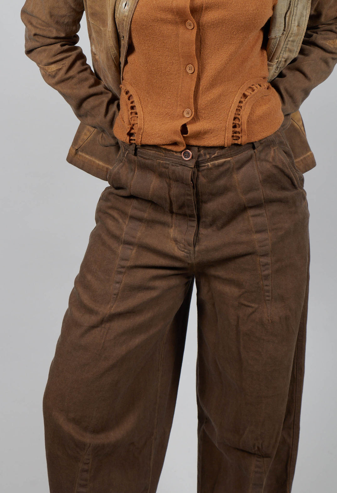 Barrel Leg Jeans in Bronze Cloud  - 3560101