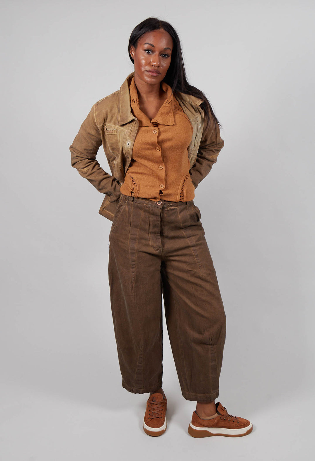 Barrel Leg Jeans in Bronze Cloud  - 3560101
