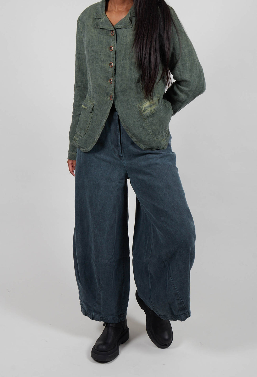 Wide Leg Jeans in Park Cloud - 3560102