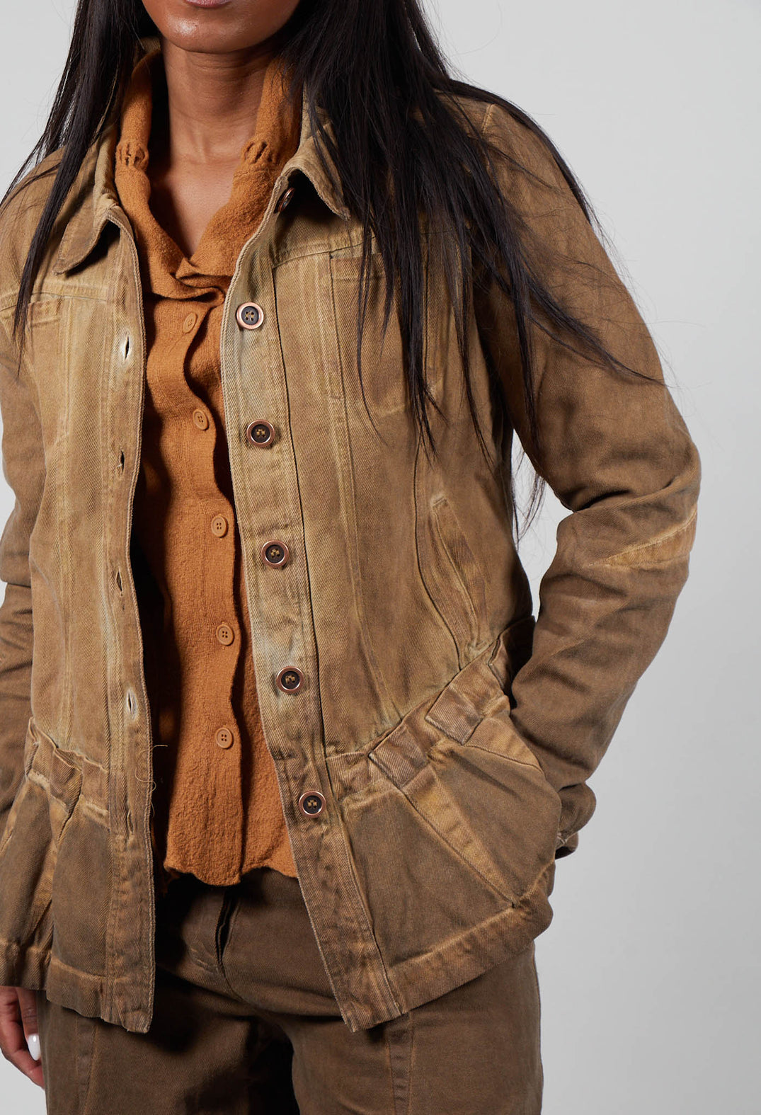 Denim Jacket in Bronze Cloud  - 3561103
