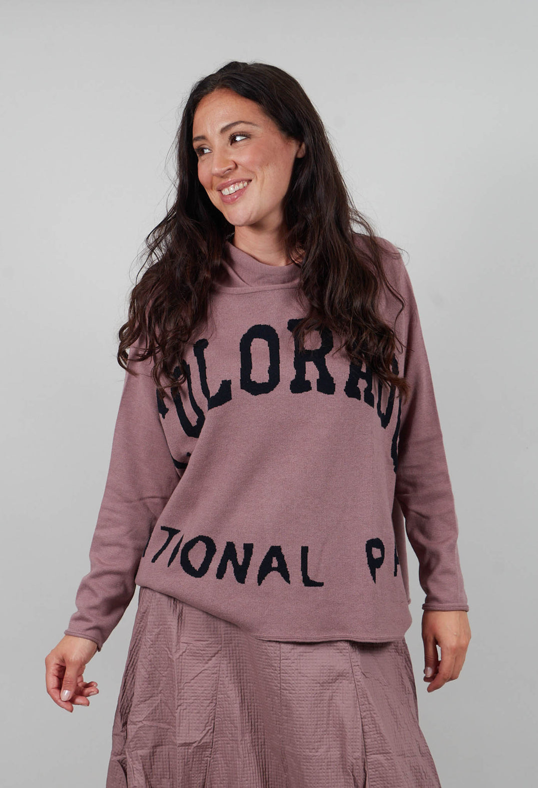 Cowl Neck Jumper in Crystal Jacquard - 3590701