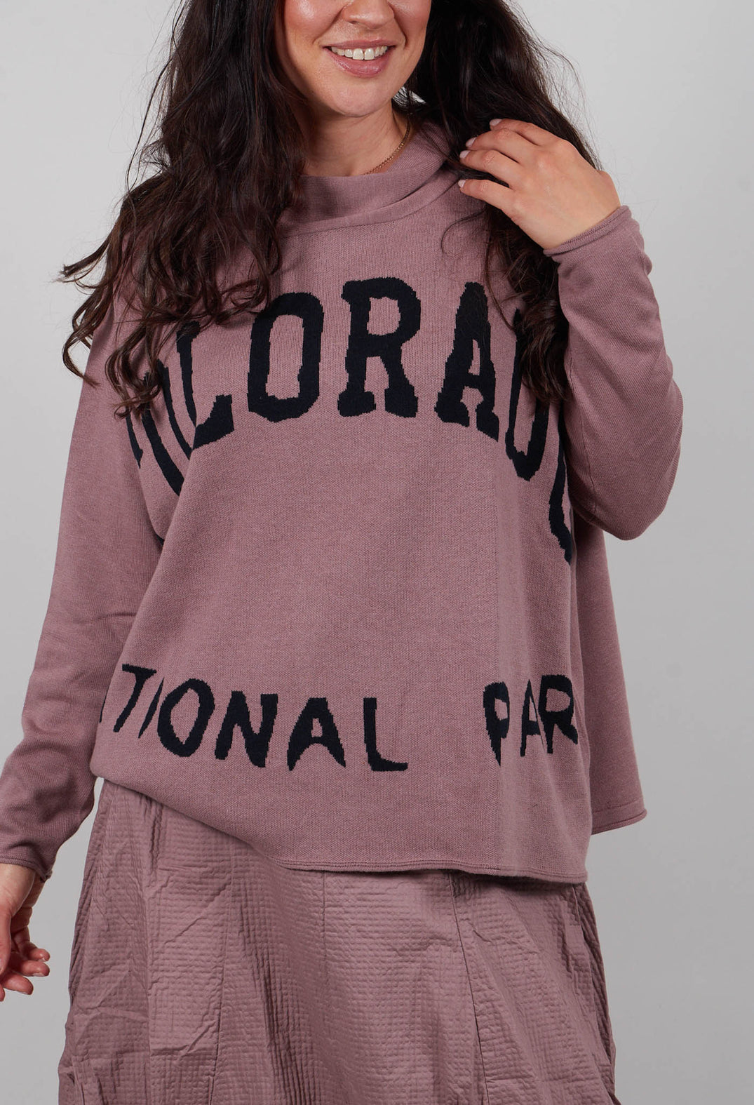 Cowl Neck Jumper in Crystal Jacquard - 3590701