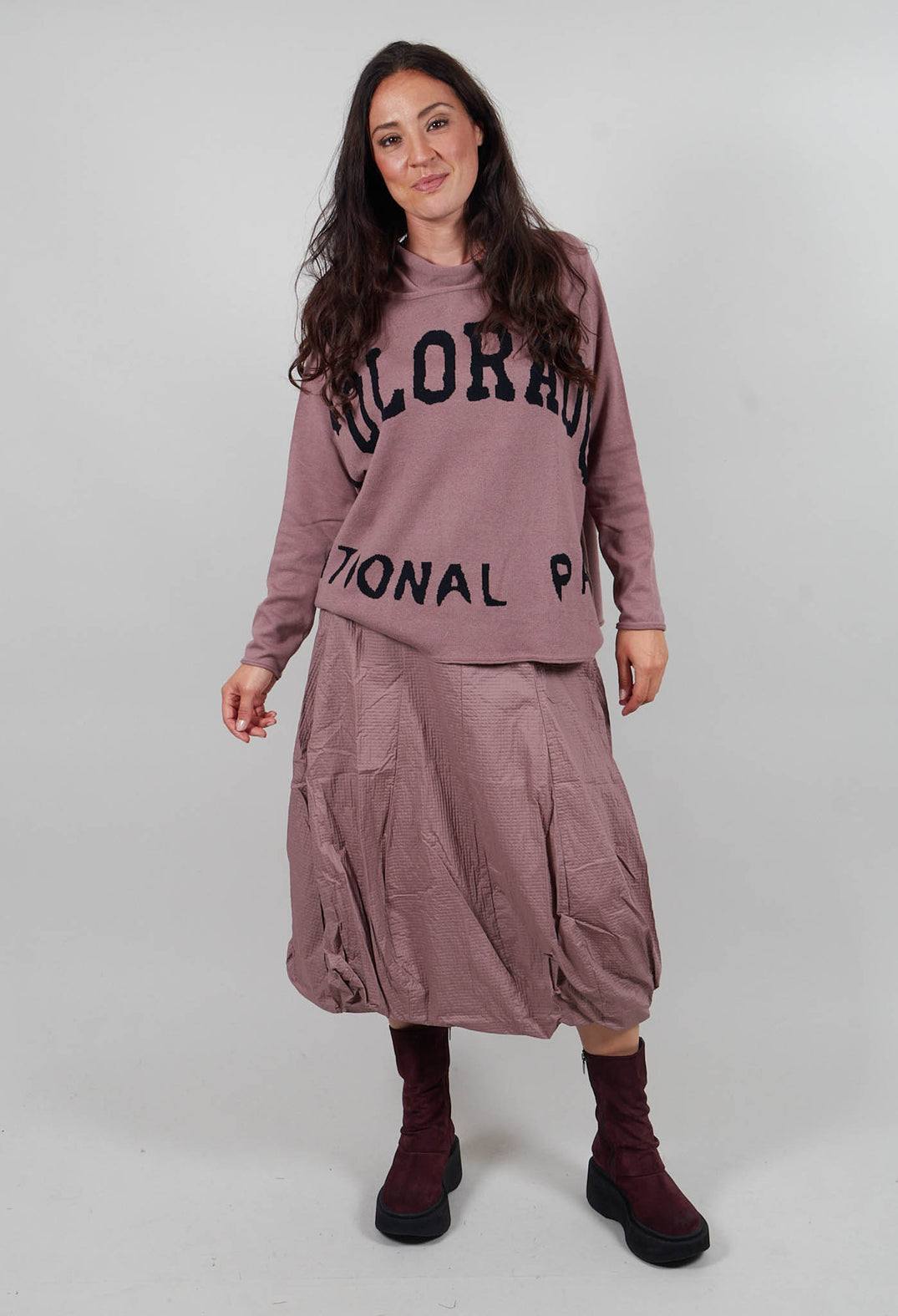 Cowl Neck Jumper in Crystal Jacquard - 3590701
