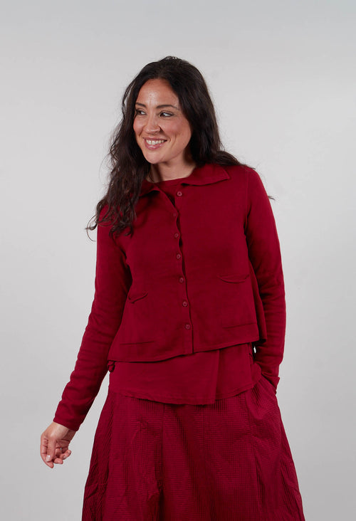 Fine Knit Cardigan in Lava Jacquard  - 3597103