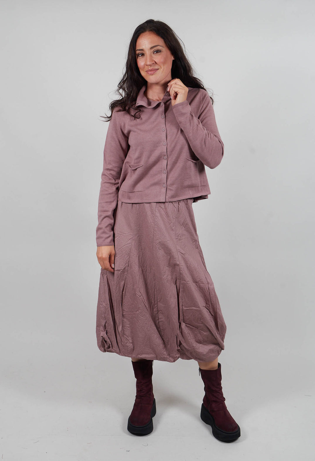 Fine Knit Cardigan in Crystal Jacquard  - 3597103