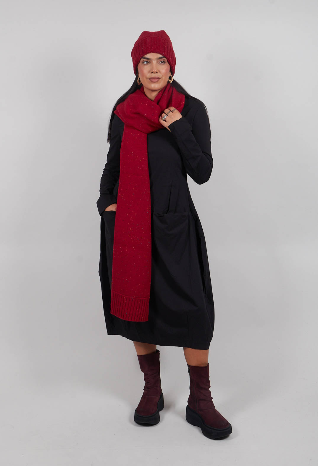 Ribbed Edge Scarf in Lava  - 3627705