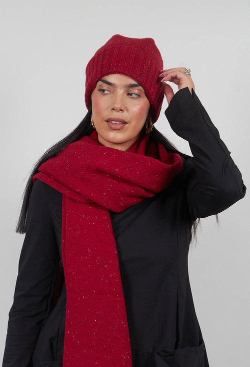 Ribbed Cuff Beanie Hat in Lava  - 3624606