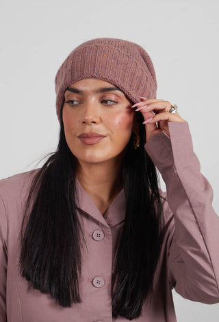 Ribbed Cuff Beanie Hat in Crystal  - 3624606