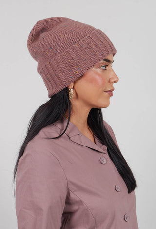 Ribbed Cuff Beanie Hat in Crystal  - 3624606
