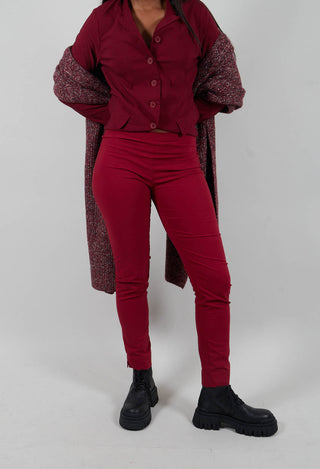 Pull On Slim Leg Trousers in Lava  - 3630101