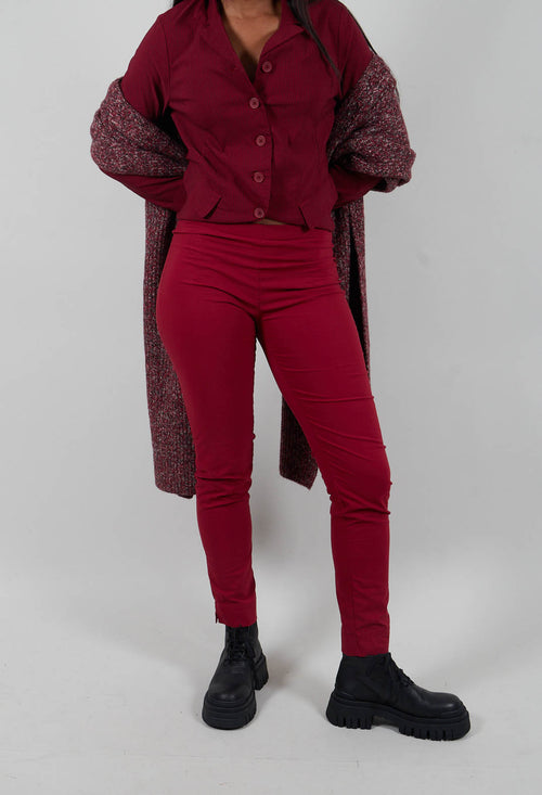 Pull On Slim Leg Trousers in Lava  - 3630101