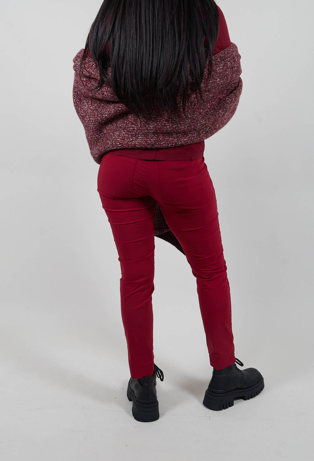 Pull On Slim Leg Trousers in Lava  - 3630101