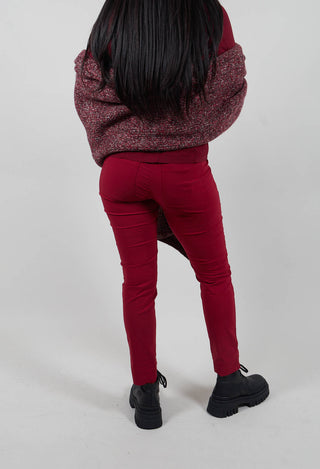 Pull On Slim Leg Trousers in Lava  - 3630101