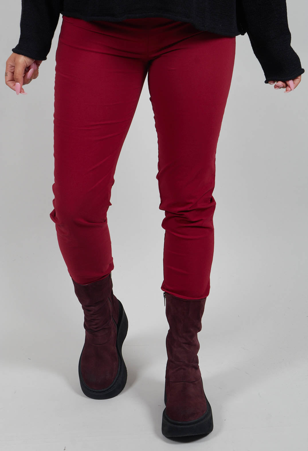Pull On Slim Leg Trousers in Lava  - 3630101