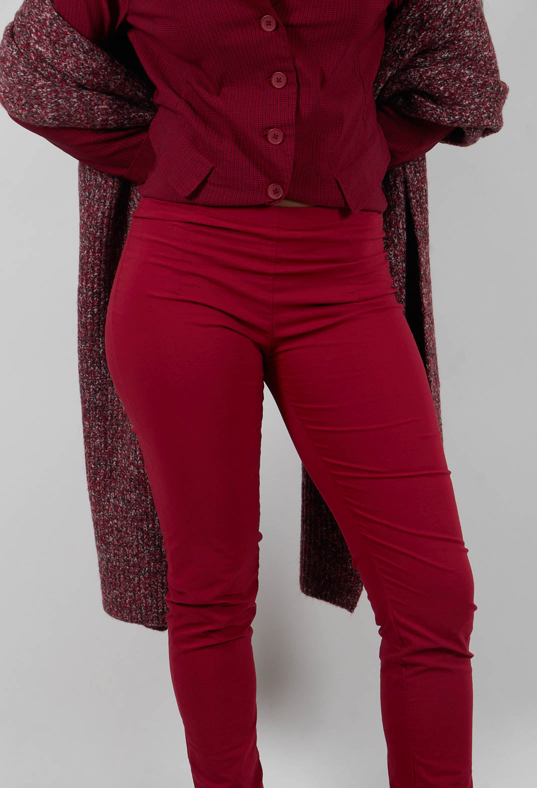 Pull On Slim Leg Trousers in Lava  - 3630101