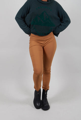 Pull On Slim Leg Trousers in Bronze  - 3630101