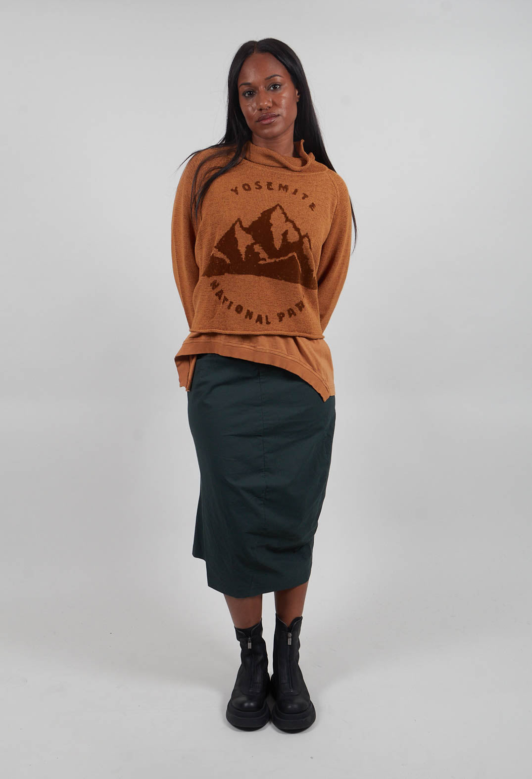 Pull On Pencil Skirt in Forest  - 3630306