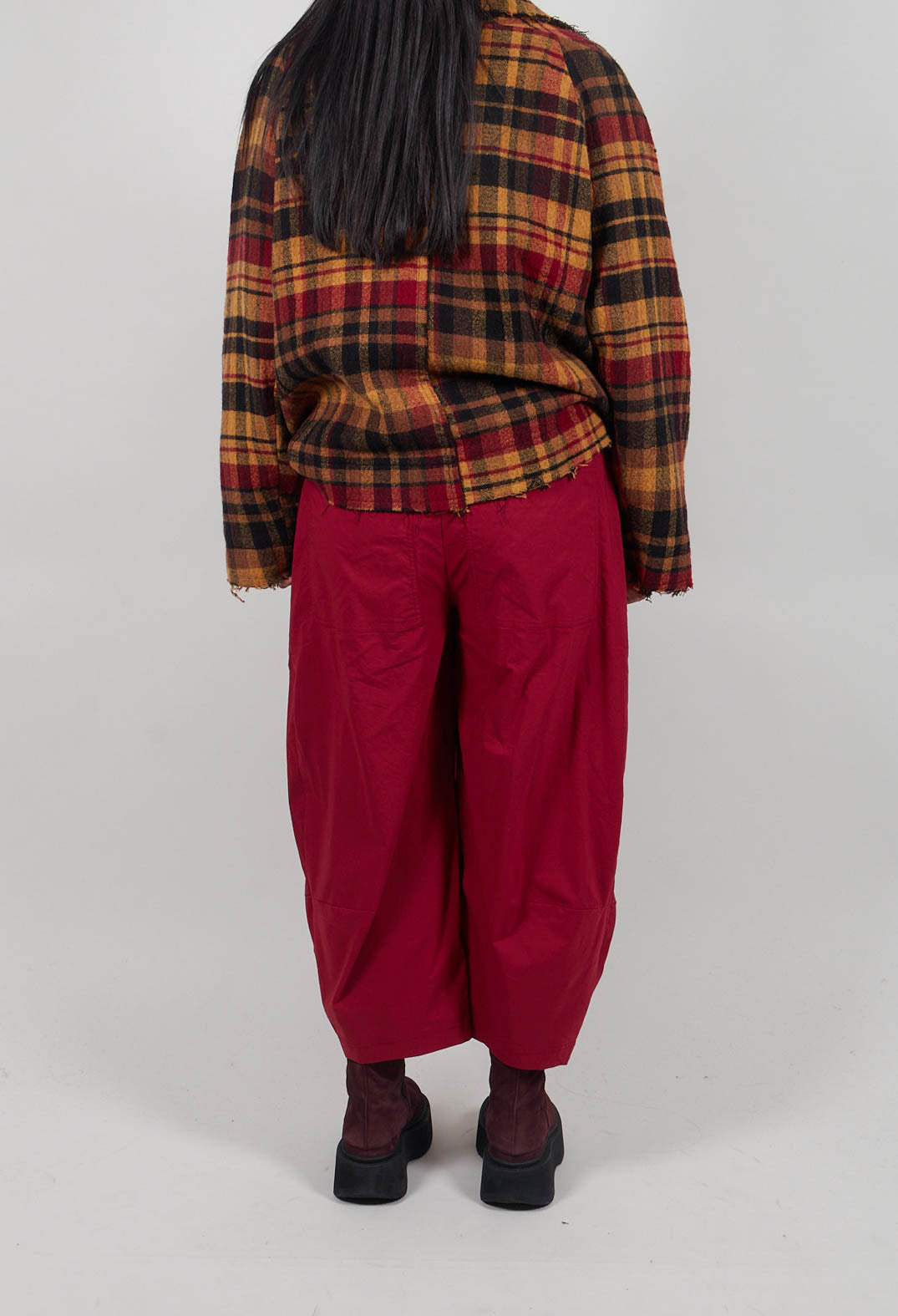 Pull On Balloon Leg Trousers in Lava - 3630111