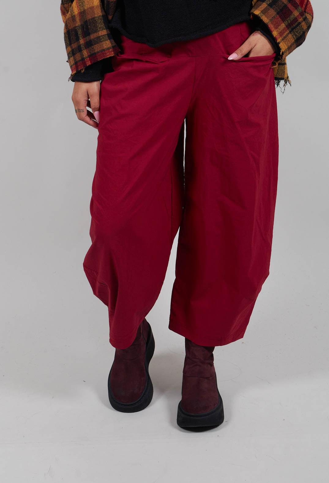 Pull On Balloon Leg Trousers in Lava - 3630111