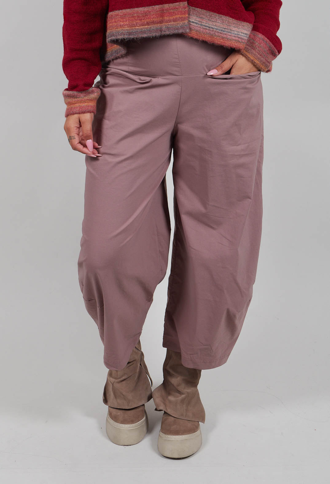 Pull On Balloon Leg Trousers in Crystal  - 3630111