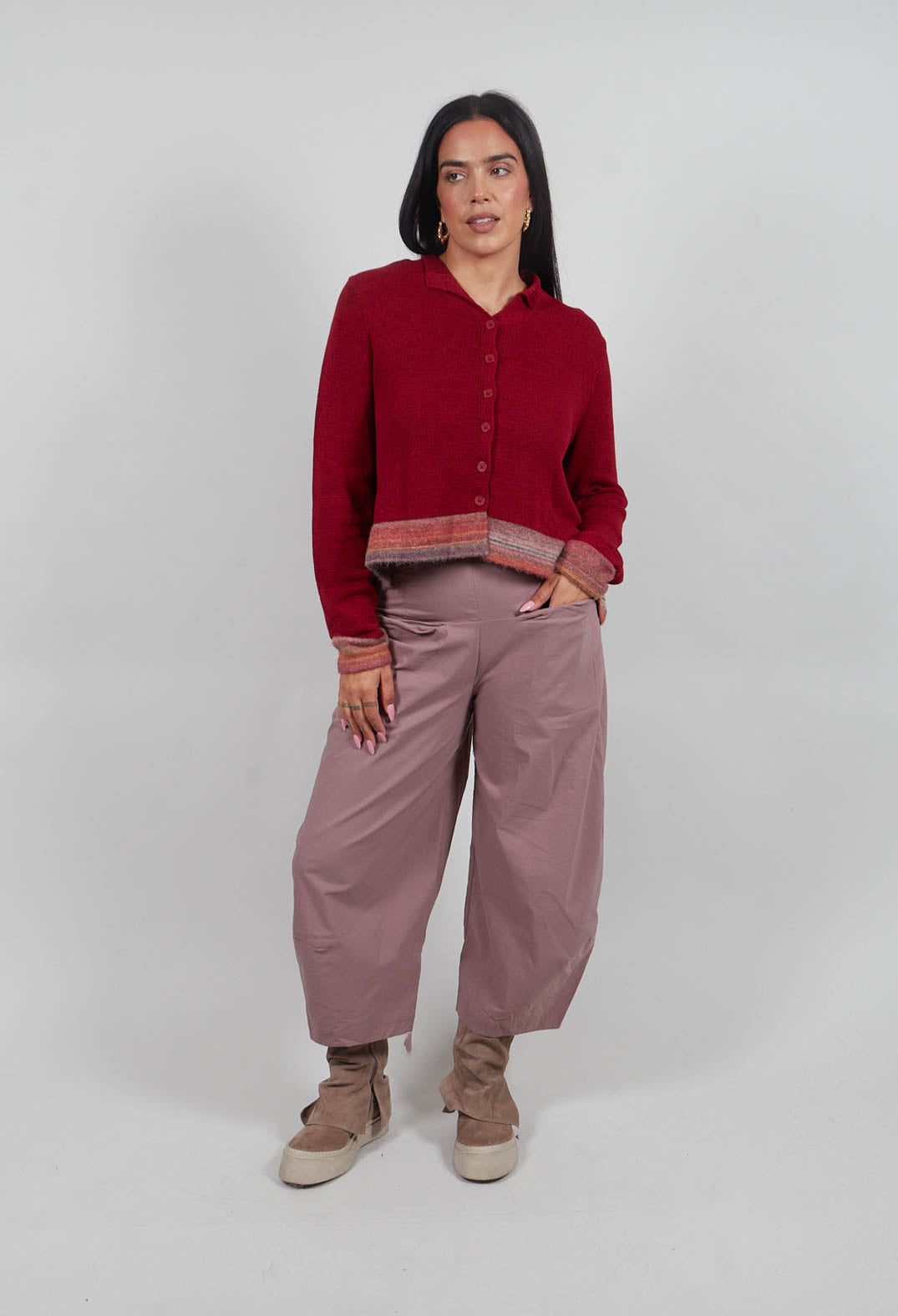 Pull On Balloon Leg Trousers in Crystal  - 3630111