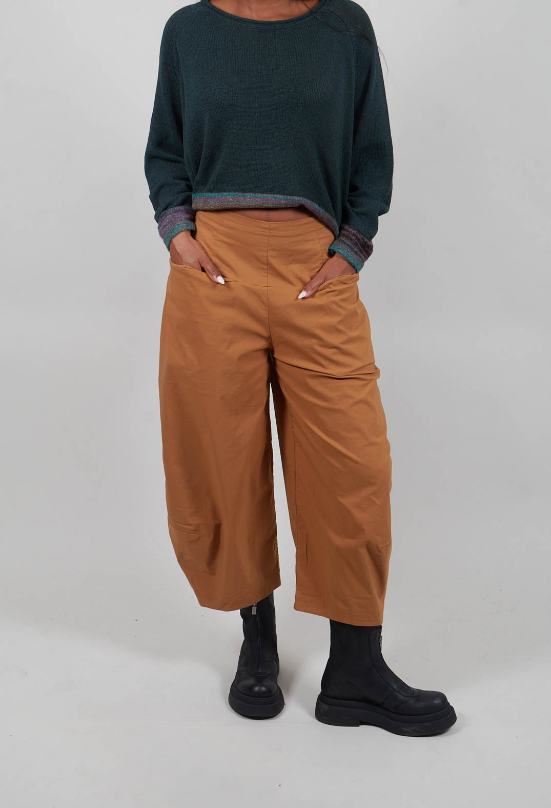Pull On Balloon Leg Trousers in Bronze  - 3630111