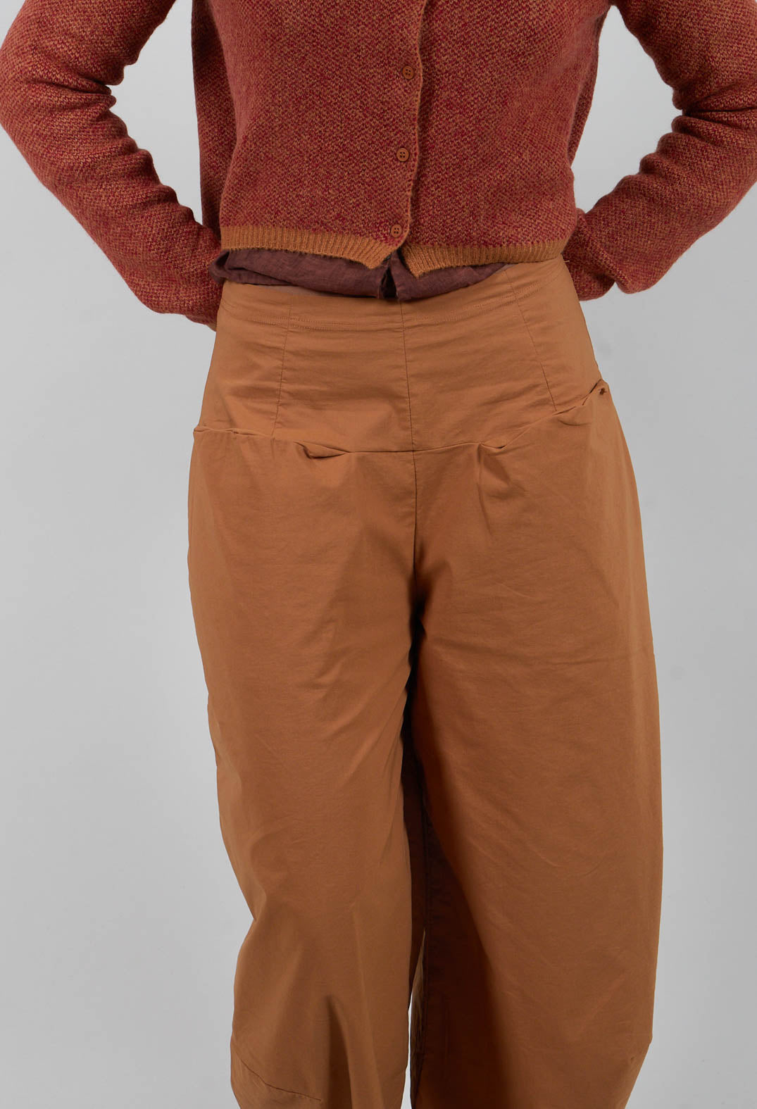 Pull On Balloon Leg Trousers in Bronze  - 3630111