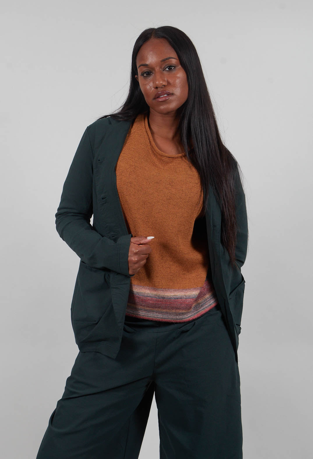 Tulip Hem Jacket in Forest  - 3631113
