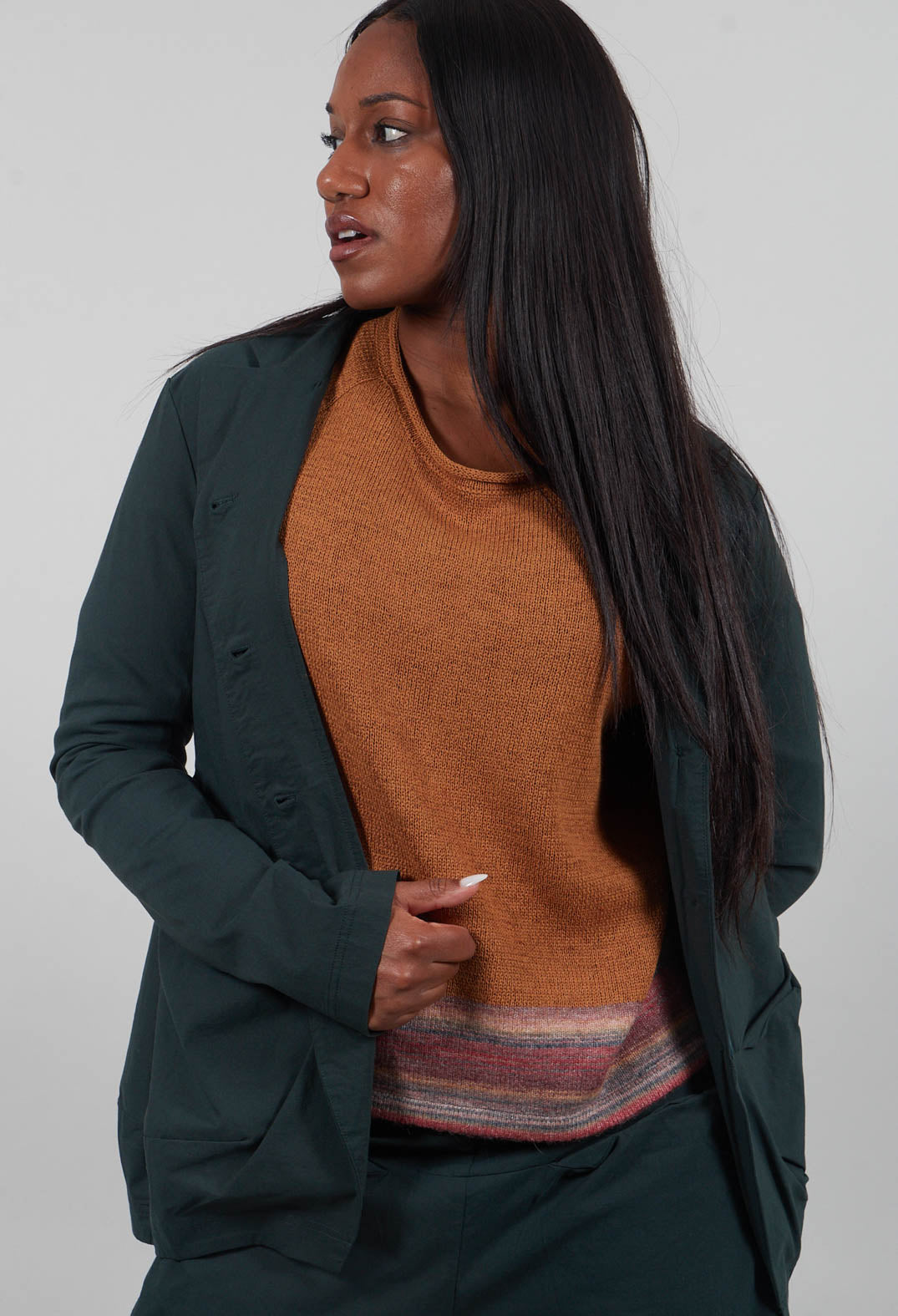 Tulip Hem Jacket in Forest  - 3631113