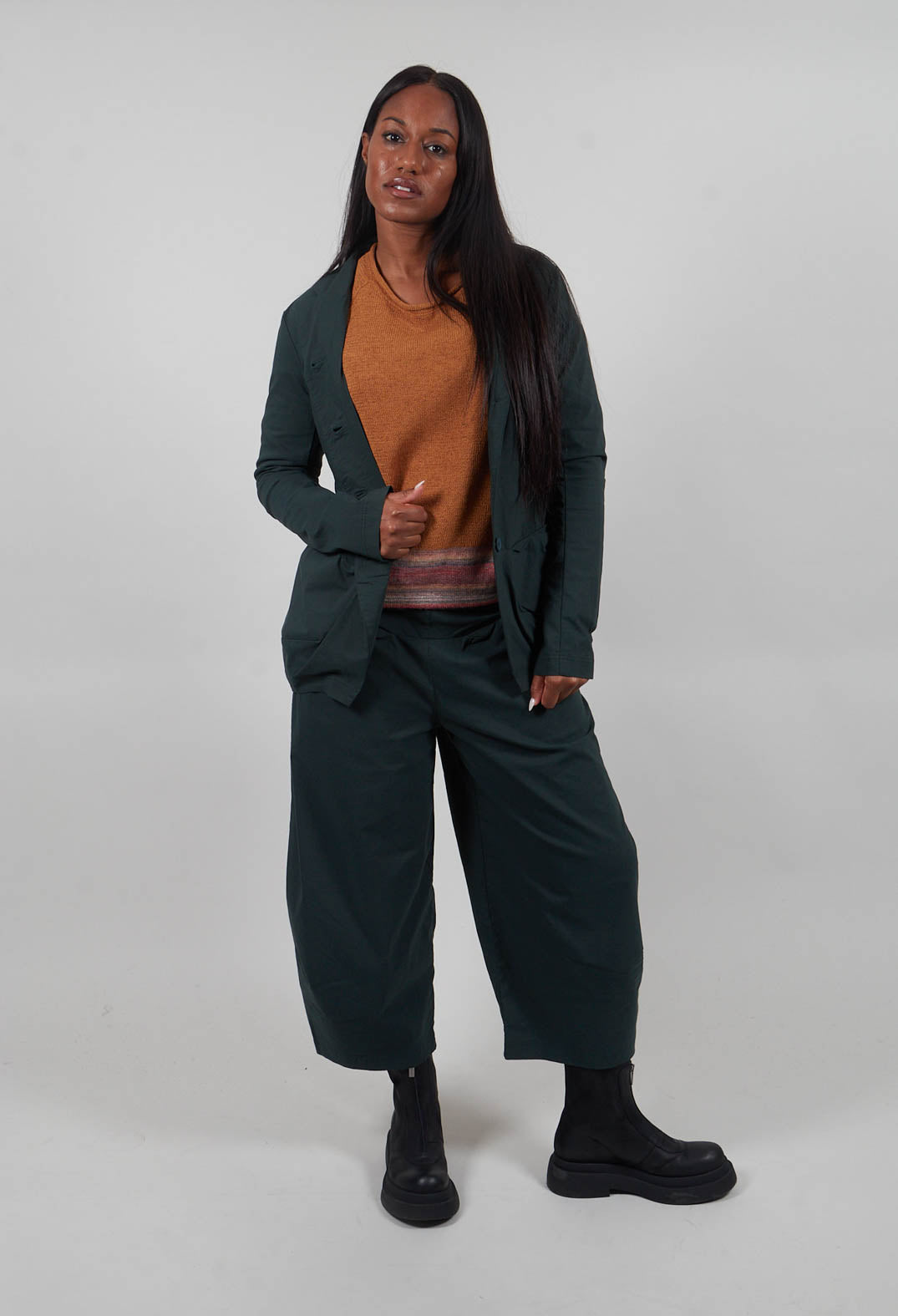 Tulip Hem Jacket in Forest  - 3631113