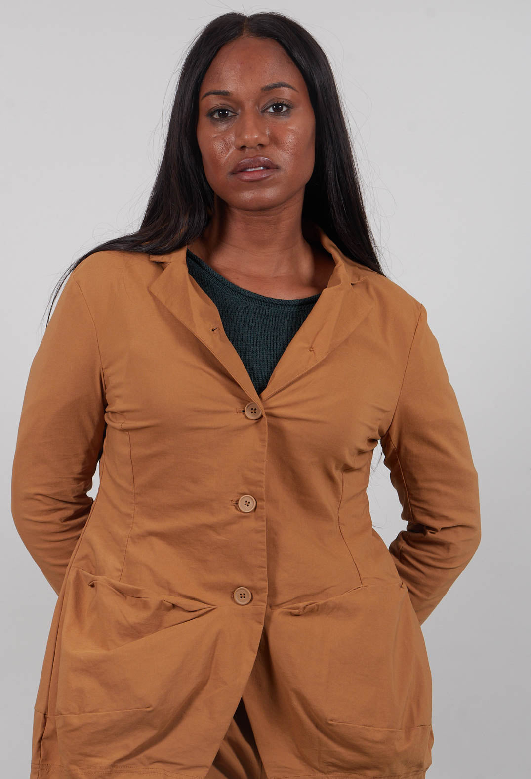 Tulip Hem Jacket in Bronze  - 3631113