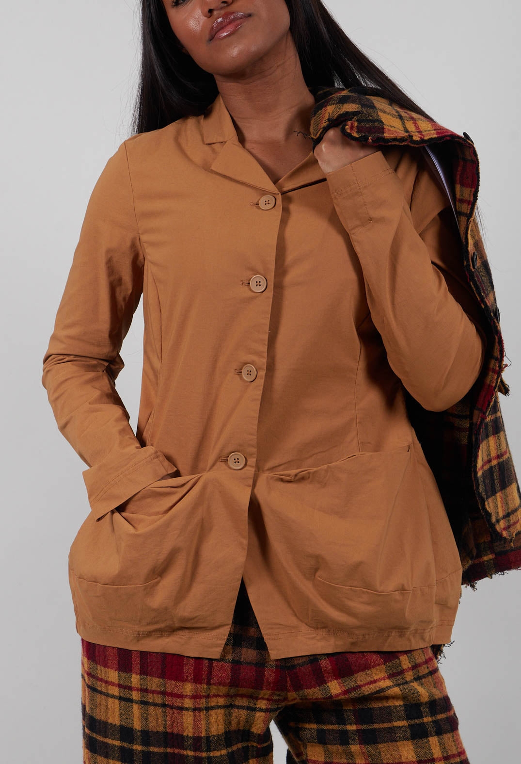 Tulip Hem Jacket in Bronze  - 3631113