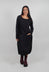 Long Sleeve Tulip Hem Dress in Black - 3630914