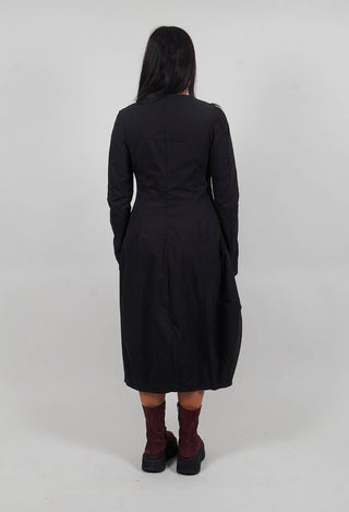 Long Sleeve Tulip Hem Dress in Black - 3630914