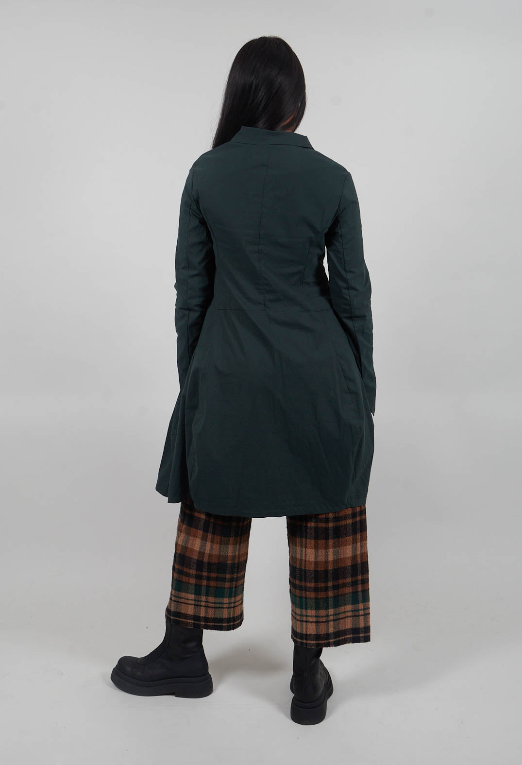 Tulip Hem Coat in Forest - 3631216