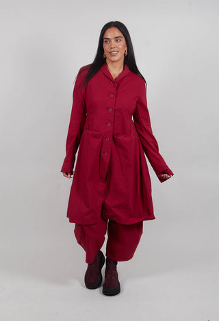 Tulip Hem Coat in Lava  - 3631216