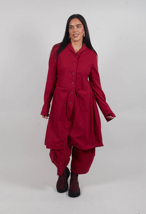Tulip Hem Coat in Lava  - 3631216
