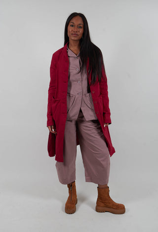 Tulip Hem Coat in Lava  - 3631216