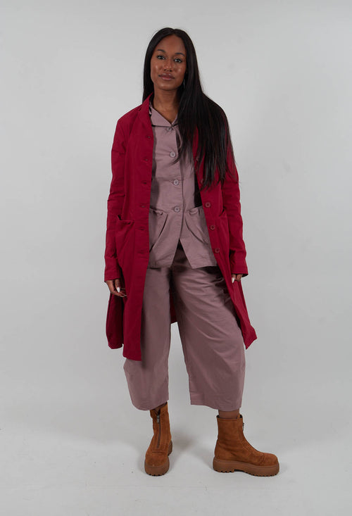 Tulip Hem Coat in Lava  - 3631216