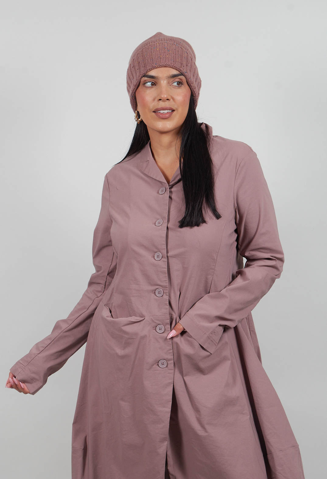 Tulip Hem Coat in Crystal  - 3631216