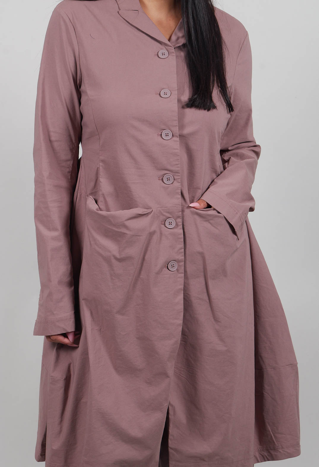 Tulip Hem Coat in Crystal  - 3631216
