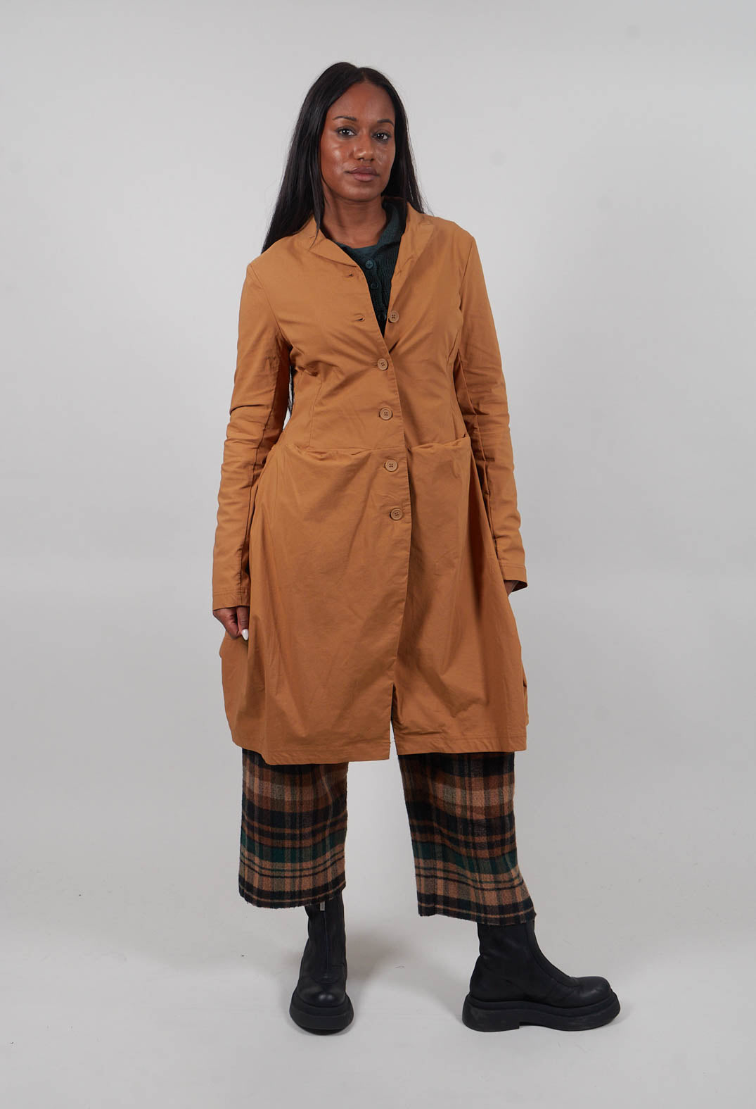 Tulip Hem Coat in Bronze  - 3631216