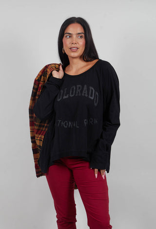 Long Sleeve Top in Black Print  - 3640503