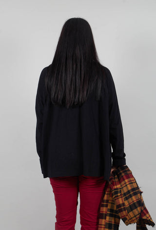 Long Sleeve Top in Black Print  - 3640503